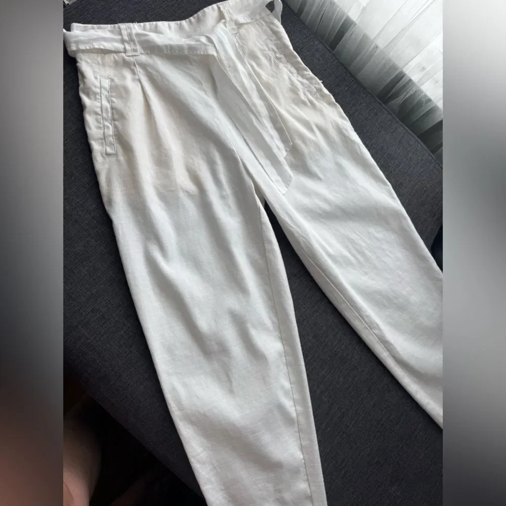 Anthropologie White Nias Trousers Pants By Ett Twa Size 0 - Picture 16 of 16